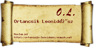 Ortancsik Leonidász névjegykártya